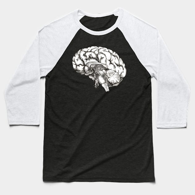 Brain, human anatomy, mind, Mental Health Matters Baseball T-Shirt by Collagedream